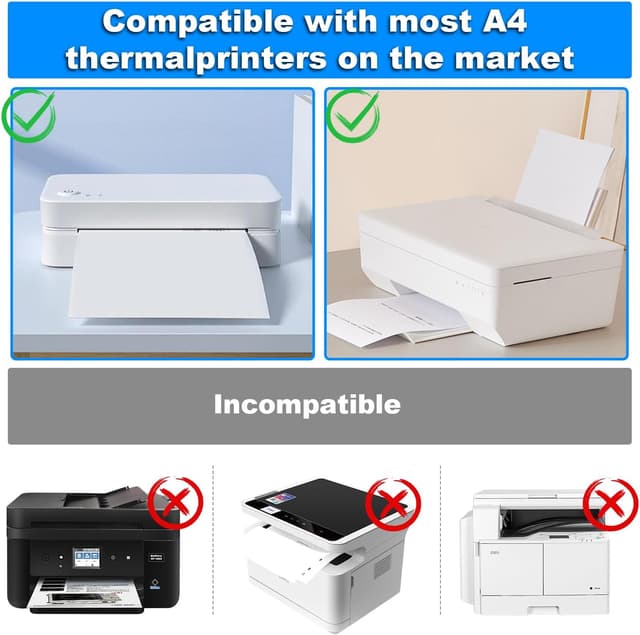 Detalle de (200 Feuilles) Papier Thermique A4 Pliable 210x297 mm