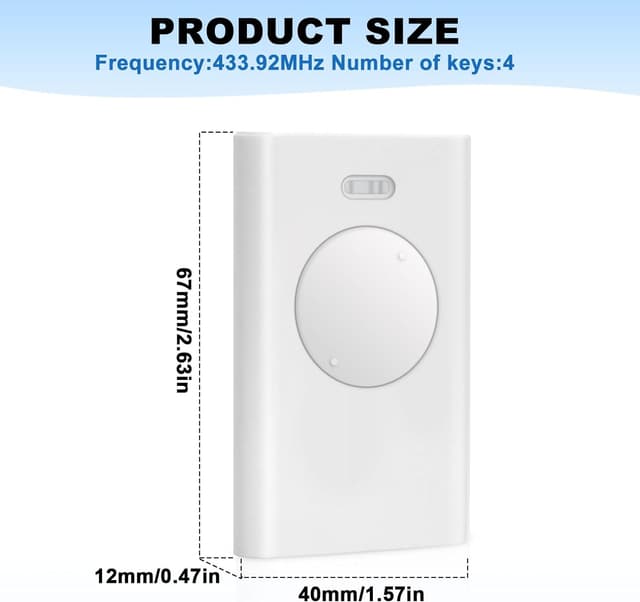 Detalle de Set di 3 Telecomandi Universali FAAC 433 MHz, 2 canali – telecomando sostitutivo per cancello e garage (bianco)