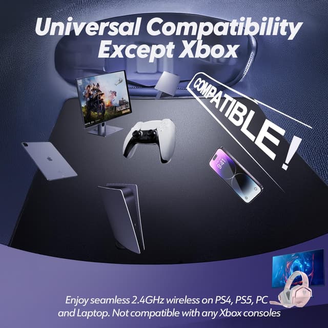 Thumbnail 6 de NUBWO G06 cuffie gaming wireless 2,4 GHz rosa