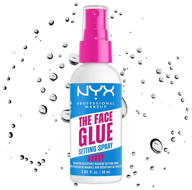 Detalle de NYX Professional Makeup The Face Glue Setting Spray (60 ml) – Fixierspray für bis zu 24 Stunden Make-up-Halt