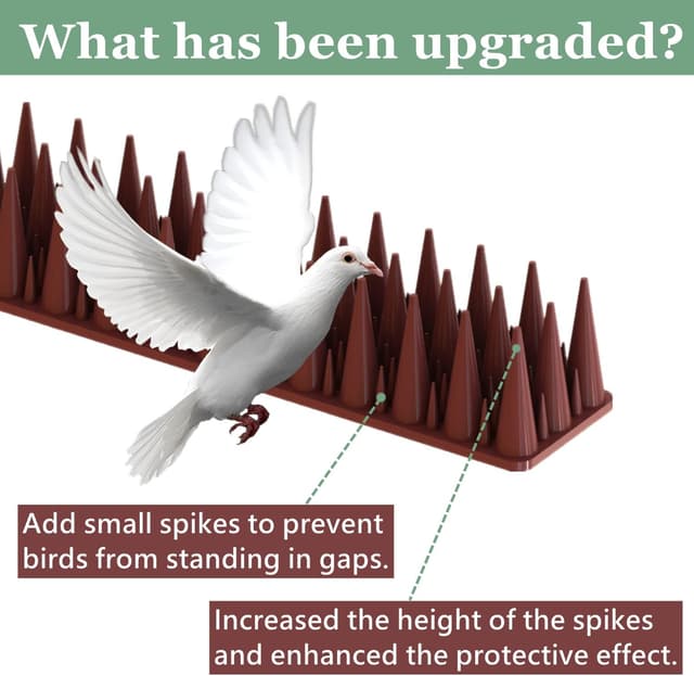 Detalle 2 de Apluskis Upgraded Bird Spikes (Brown) – 20 Pack, 6 m coverage for outdoor anti-bird deterrent
