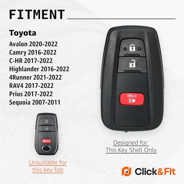 Thumbnail 1 de Click&Fit Silicone Key Fob Covers for Toyota