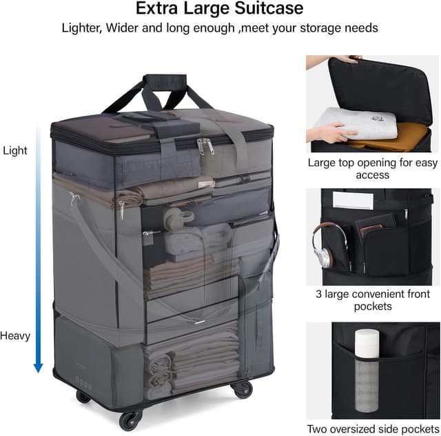 Thumbnail 4 de Hanke Expandable Large Suitcase 98L Foldable