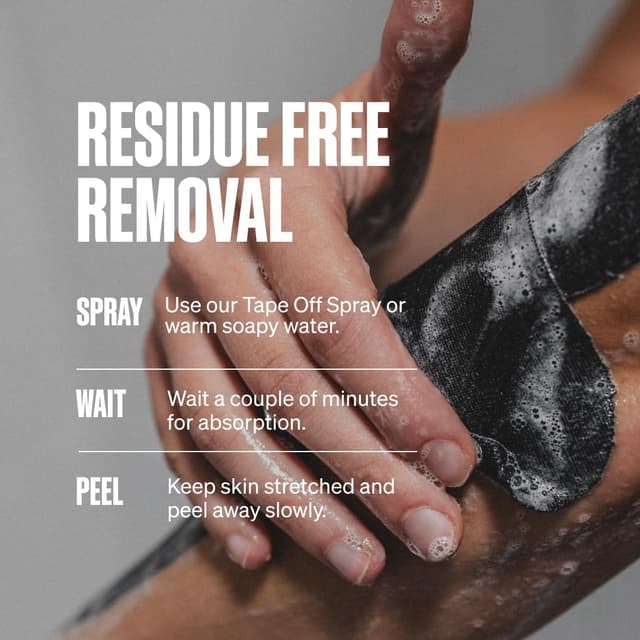 Detalle de SPORTTAPE Original K Kinesiology Tape 5cm x 5m (Black) – Hypoallergenic, waterproof athletic tape for joints & muscle support