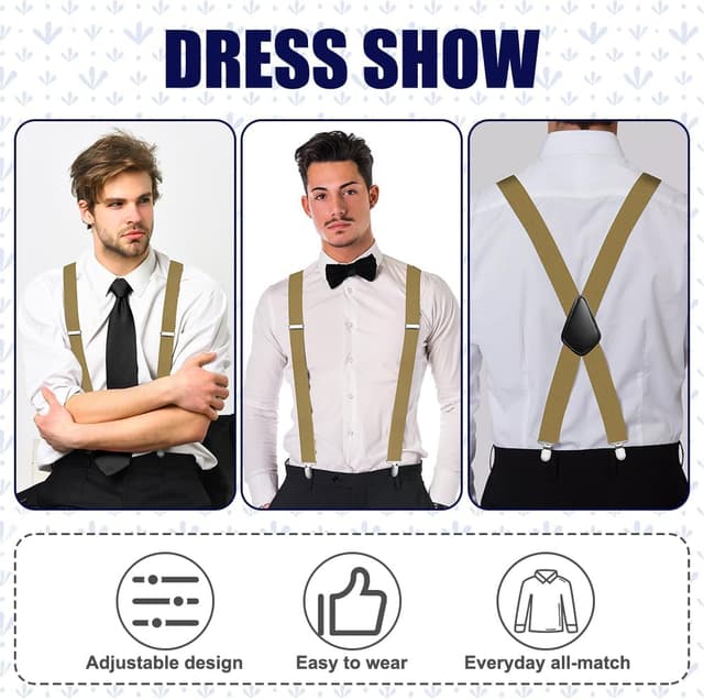 Detalle de Aomig Bretelle con clip in metallo regolabili larghe 3,5 cm