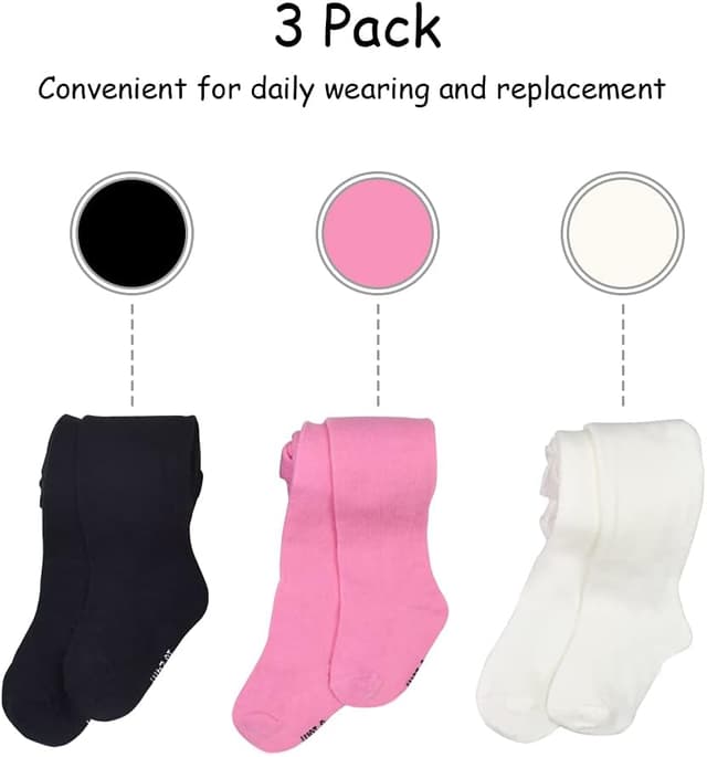 Thumbnail 5 de SPTRAMLE Baby-Strumpfhosen Set (3 Paar) für Mädchen – Baumwolle, Größen 56–62 bis 74–92