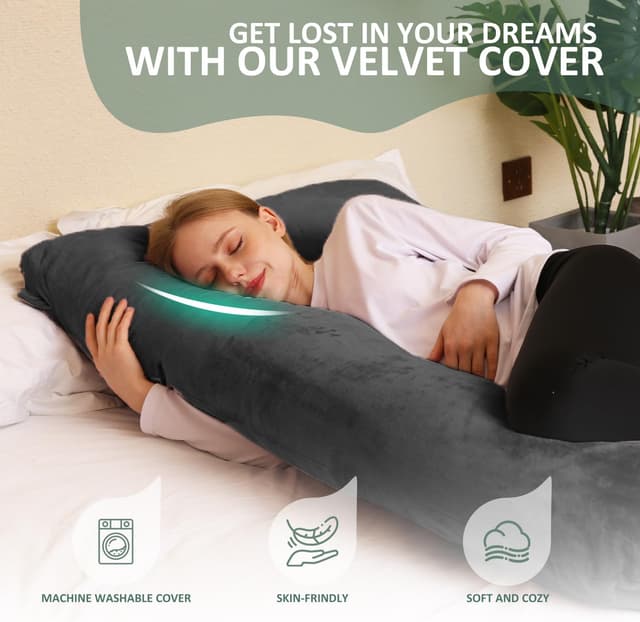 Detalle 2 de Chilling Home Schwangerschaftskissen J-Form Stillkissen