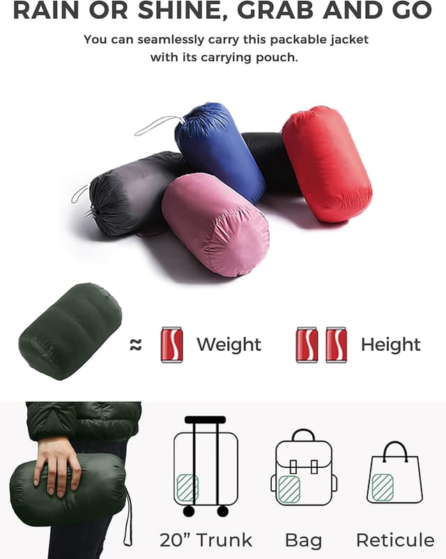 Detalle 2 de Wantdo piumino leggero ripiegabile con cappuccio