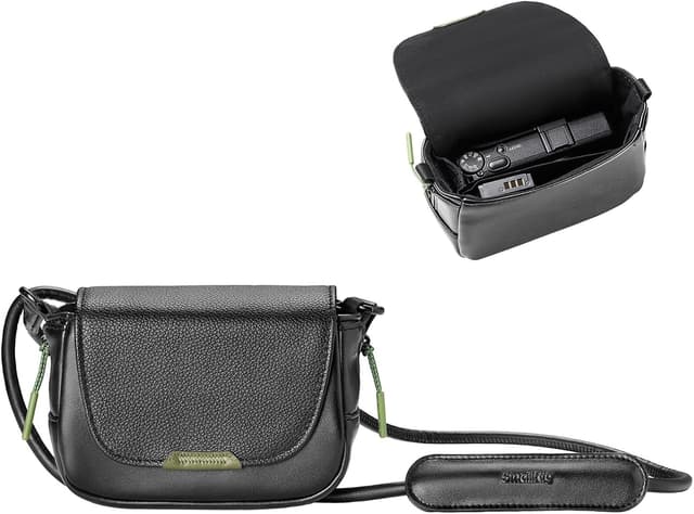 Detalle de SmallRig 5673 Borsa per fotocamera compatta con chiusura magnetica e supporto a tracolla per Ricoh GR Series (nero)