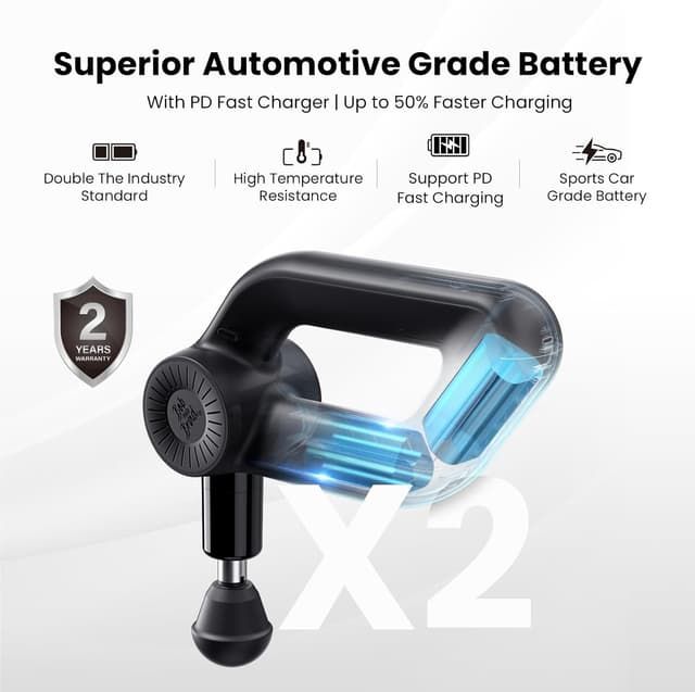 Thumbnail 6 de Bob and Brad D6 Ultra Massage Gun with Infrared Heating Head (OLED display, 16mm amplitude)