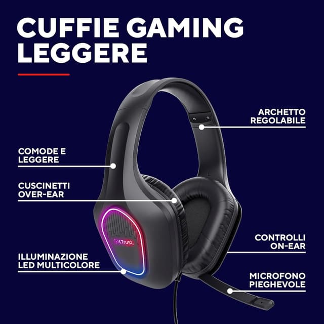 Detalle 2 de Trust Gaming GXTrust 419 Rayne cuffie gaming