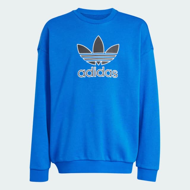 Detalle de adidas Sudadera Trefoil cuello redondo para adolescentes