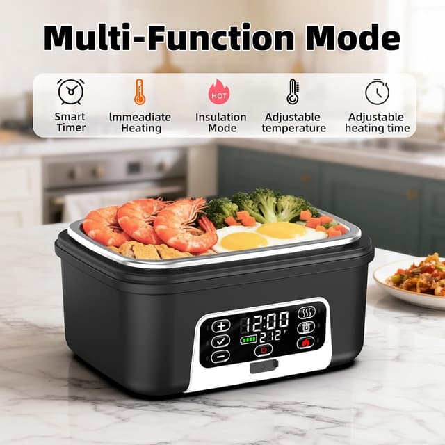 Detalle 2 de XL Cordless Heated Lunch Box 1.5L 🍱