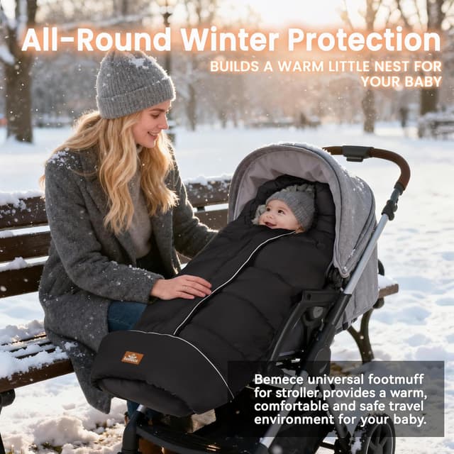 Thumbnail 6 de bemece Fußsack Kinderwagen Winter