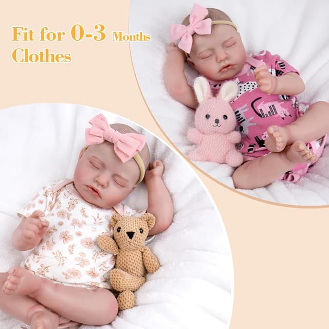 Thumbnail 3 de Aori Realistic Reborn Baby Dolls (20-inch) with Flexible Limbs, Weighted Soft Body & Outfit for Kids 3+