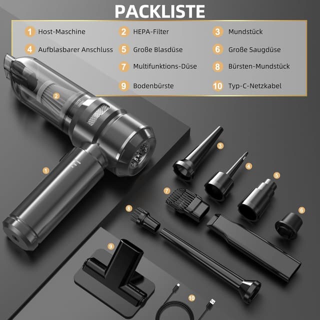 Thumbnail 6 de Handstaubsauger 26000Pa Akku 4‑in‑1