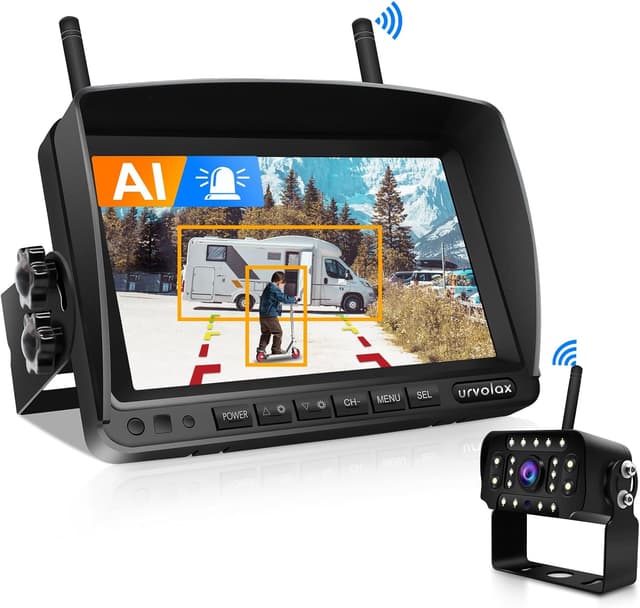 Detalle de URVOLAX kabellose Rückfahrkamera mit KI 7 Zoll