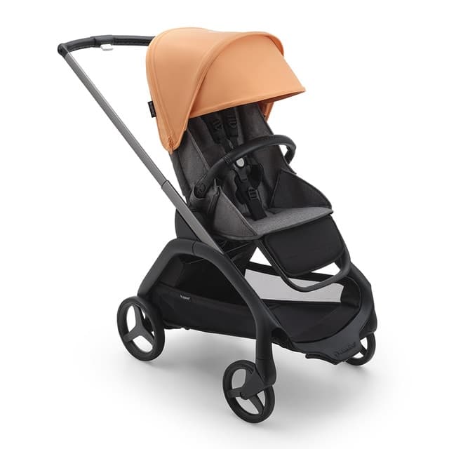 Detalle de Bugaboo Dragonfly silla paseo grafito, capota coral isla