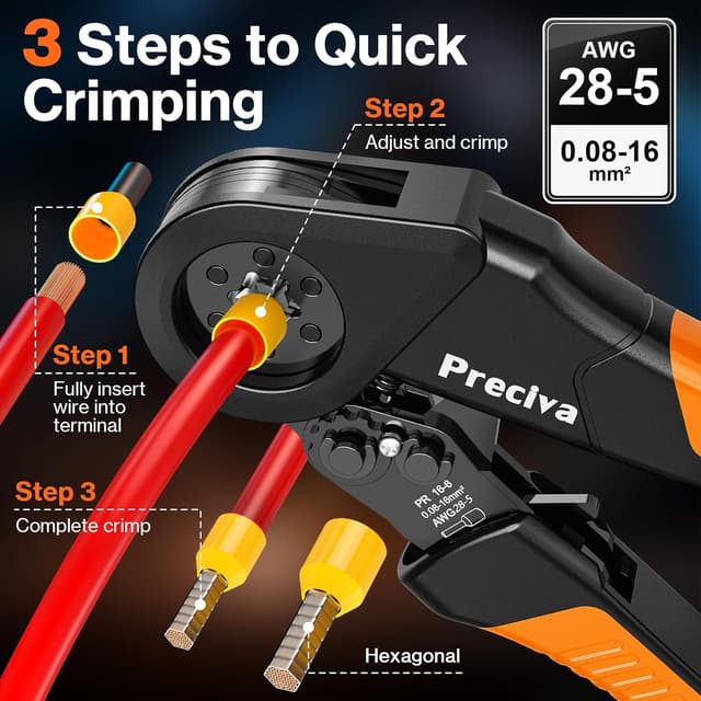 Thumbnail 1 de Preciva Kit Pince à Sertir et Dénuder 0,08–16 mm²
