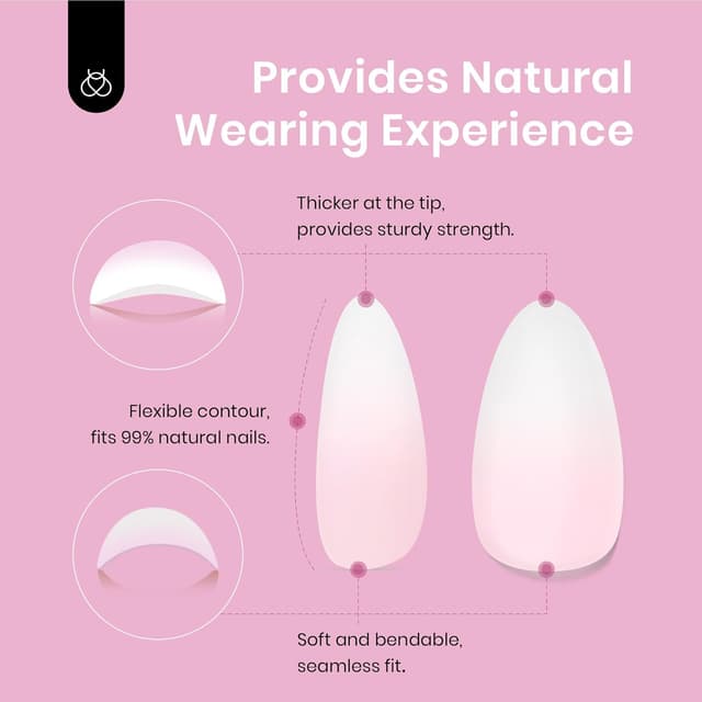 Detalle 2 de Beetles French Tip Press-On Nails 224 Stück