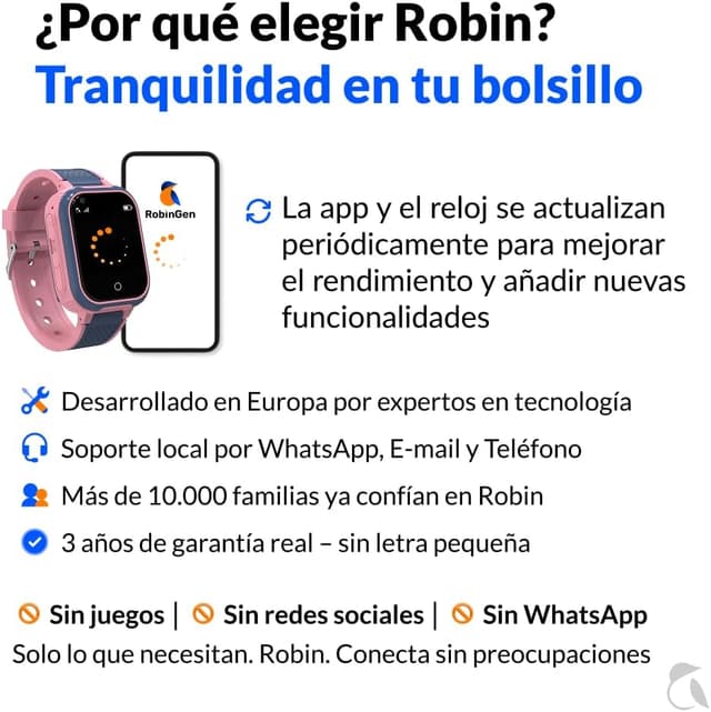 Thumbnail 4 de Robin Watch K1 reloj teléfono 4G para niños 2-3 días