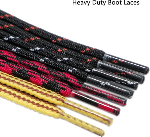 Detalle de CCSOFTIME Round Work Boot Laces – Heavy-Duty Thick Replacement Laces for Walking, Hiking & Safety Boots