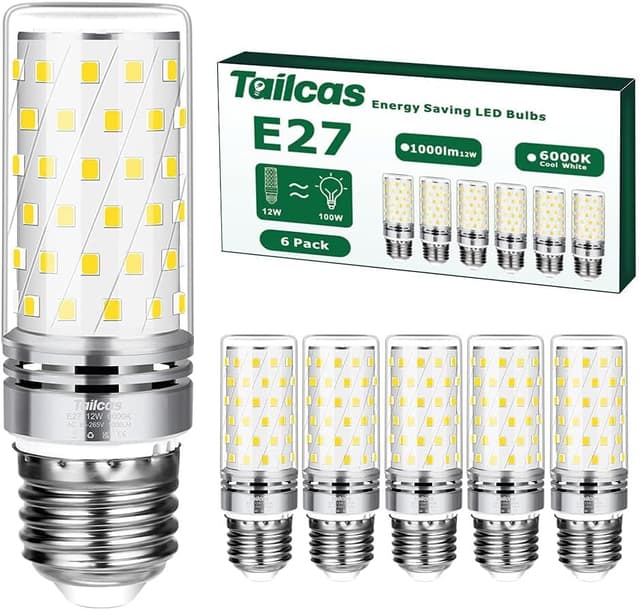 Imagen de Tailcas Lampadina LED E27 12W 1000 lm 6000K, confezione 6 en OfertitasTOP