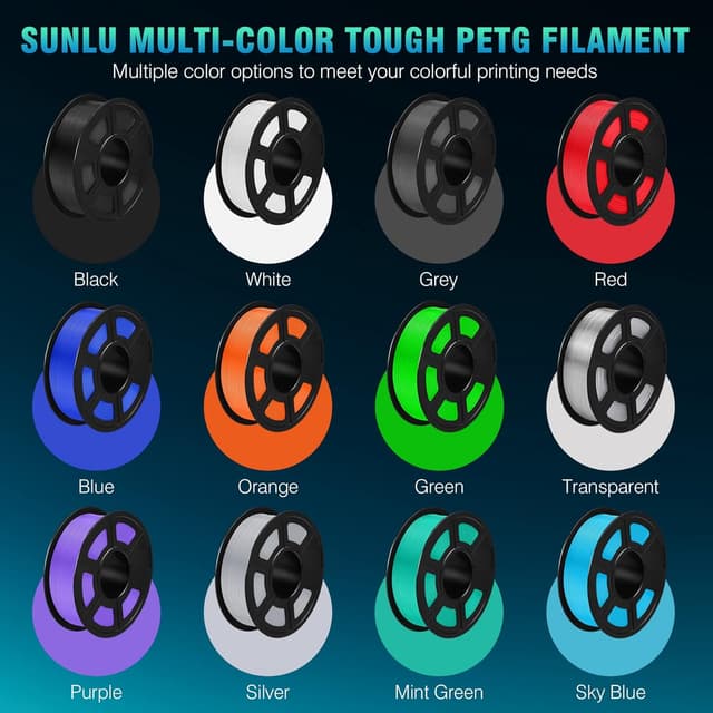 Detalle de SUNLU 1.75 mm PETG 4kg filament bundle for FDM 🖨