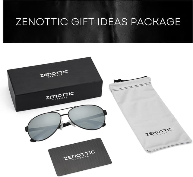 Detalle de ZENOTTIC Occhiali da sole unisex stile pilota con lenti polarizzate TAC e protezione UV400