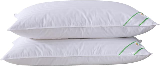 Detalle de SUFUEE Luxury Goose Feather & Down Pillow Pair with 100% Cotton Cover (Standard)