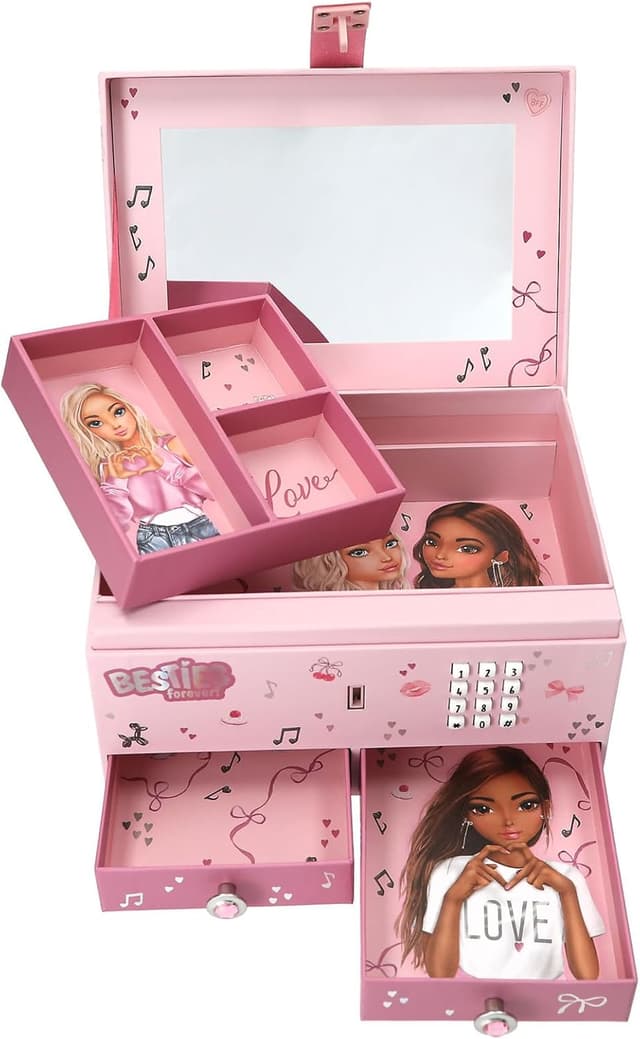 Detalle 2 de Depesche TOPModel My BFF 13724 grande portagioie rosa con codice, suono e specchio