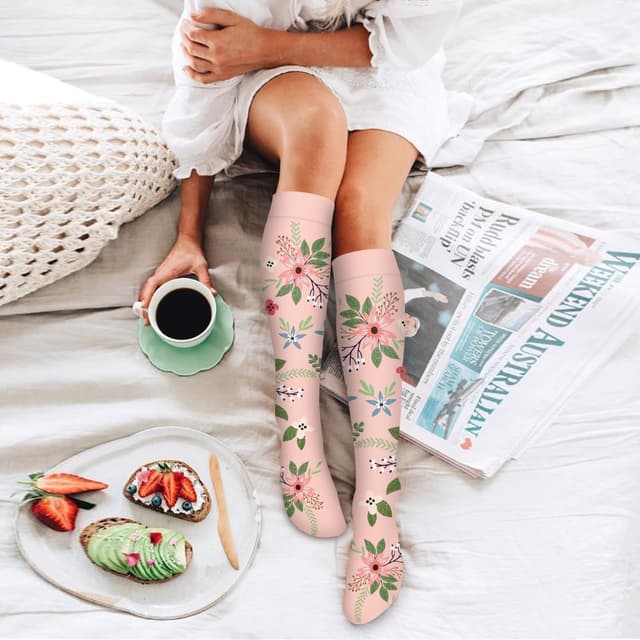 Detalle de 15–20 mmHg Compression Socks (6 Pack) for Women and Men – Graduated Support for Running, Nursing and Everyday Wear