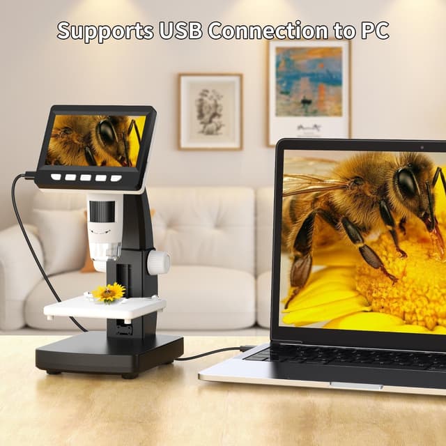 Thumbnail 3 de APOICK Microscopio digitale 4,3 display 8 luci