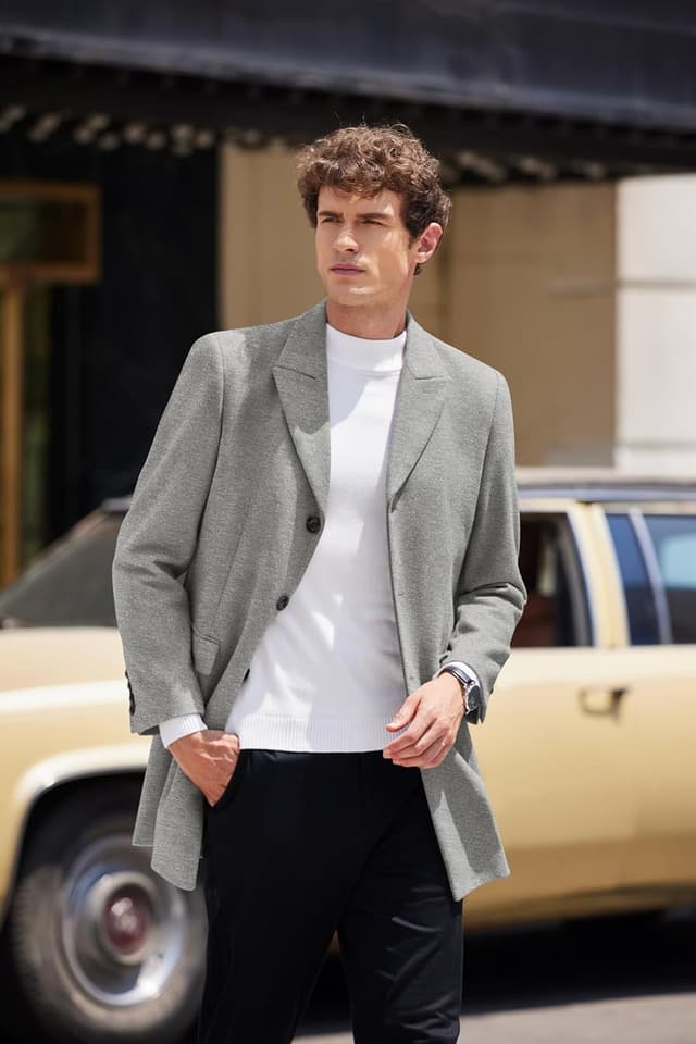 Thumbnail 4 de COOFANDY Wool Coat with Detachable Scarf ⚙