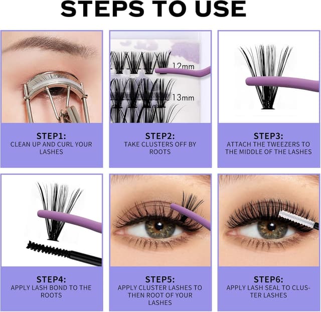 Thumbnail 6 de Pestañas C Curl C3+C9 en Racimo 12-16mm Kit DIY