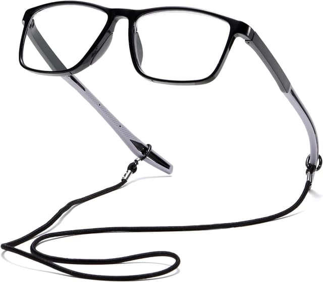 Detalle de Hubeye TR90 Sports Reading Glasses with Blue Light Blocking Lenses (Square, Flexible Fit)