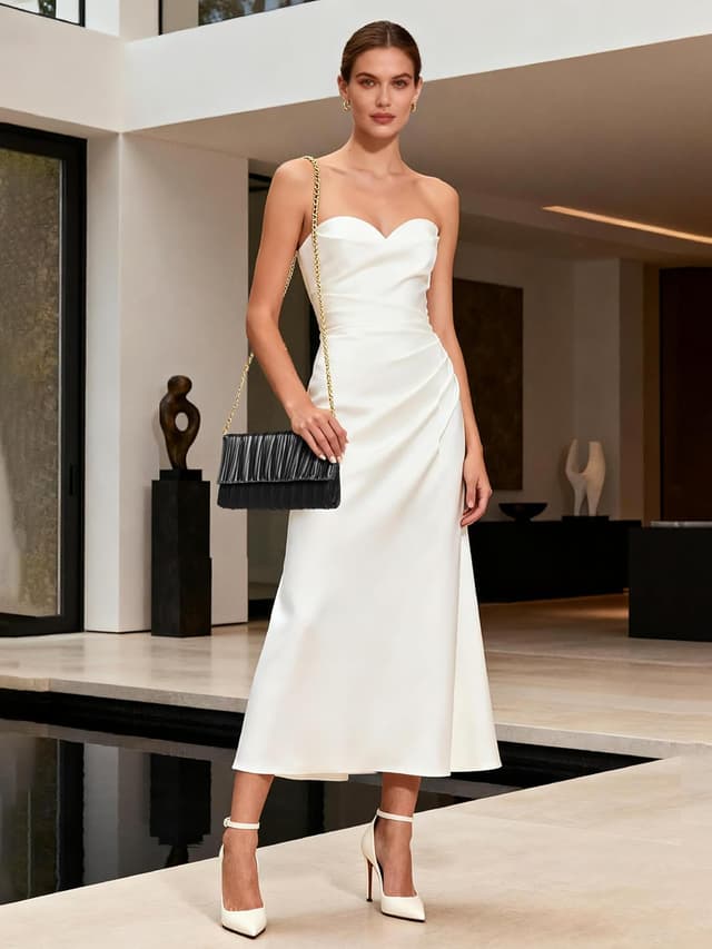 Detalle 2 de BABEYOND Pleated clutch bag, 120 cm chain