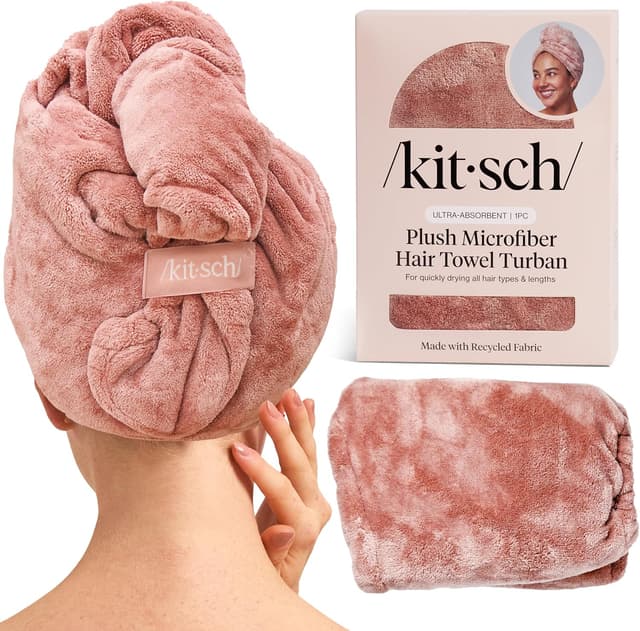 Imagen de Kitsch Plush Microfiber Hair Towel Wrap, Super Absorbent ๐งโ en OfertitasTOP