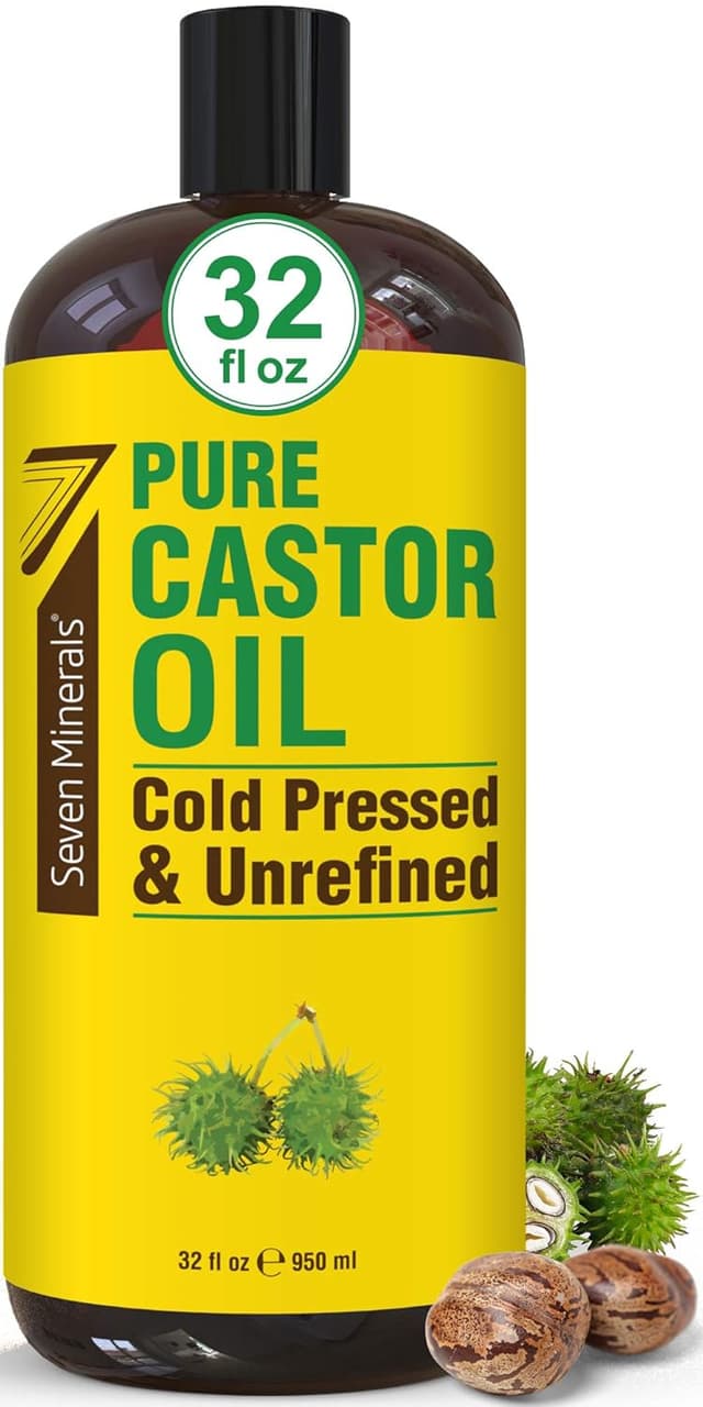 Detalle de Pure Castor Oil 32 fl oz bottle for hair