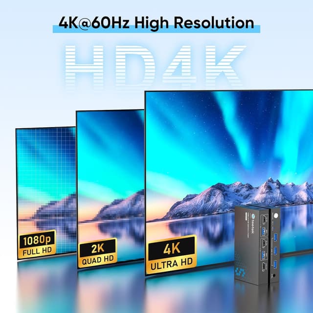 Thumbnail 3 de USB 3.0 HDMI KVM Switch 4K 2-Computer Setup