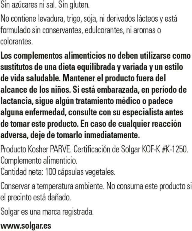 Detalle 2 de Solgar Multivitaminas Antioxidantes - 100 Unidades 💪