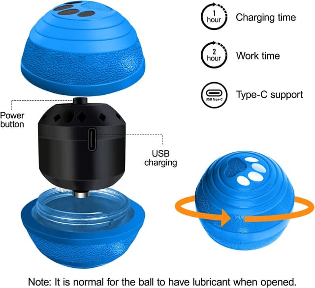 Detalle 2 de BIRDTOBR balle chien interactive E-TPU rechargeable en Type C, 3 modes