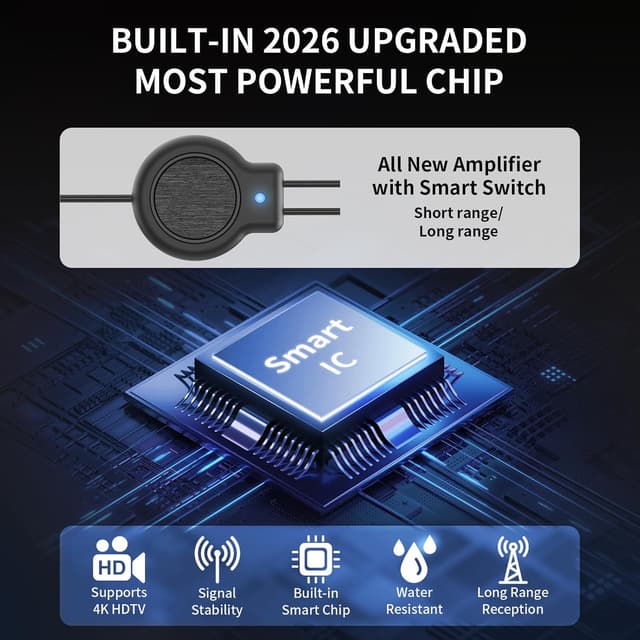 Thumbnail 6 de bahouloer 2026 Indoor Digital TV Antenna for Smart TV (Magnetic Base, Signal Amplifier)