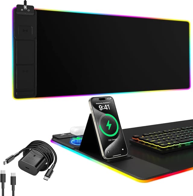 Imagen de Wireless Charging Desk Mat 15W Mousepad en OfertitasTOP