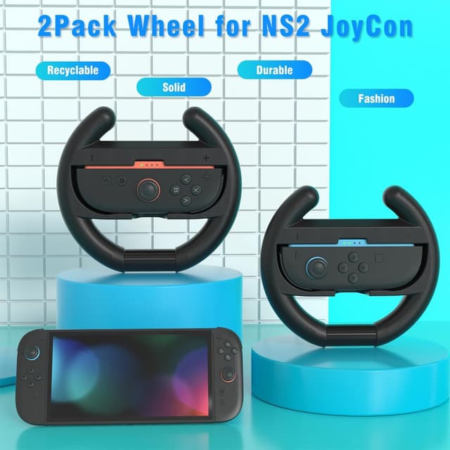 Detalle 2 de PURBHE Switch Steering Wheel for Switch 2 Joy‑Con 2