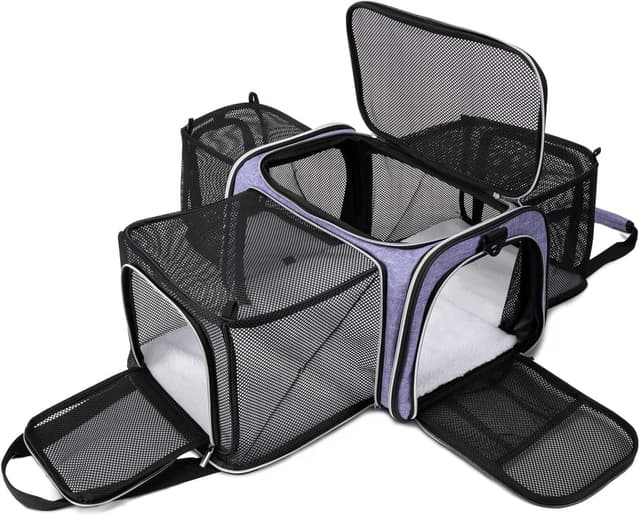 Detalle de BAGLHER Airline Approved Cat Carrier Bag – Soft-Side Expandable Pet Travel Carrier with Fleece Pad