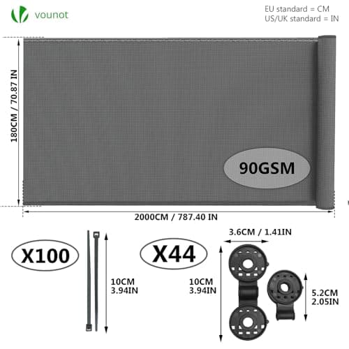 Thumbnail 1 de VOUNOT Malla sombreo 1,8×20 m para valla