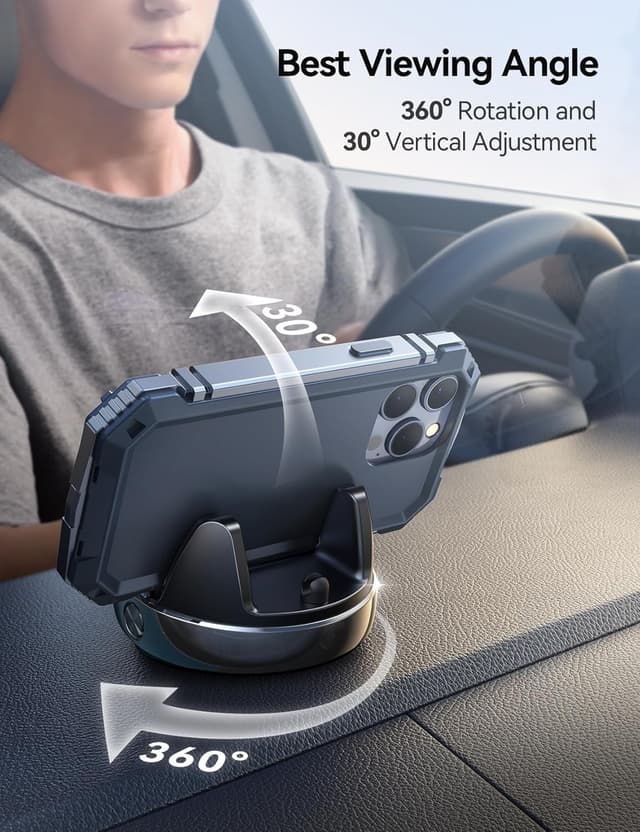 Detalle de JOYROOM 360° Car Phone Holder Mount with Anti-Sun Glare Adjustments