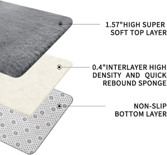 Detalle de Sour Lemon Rugs Grey 275x370cm shaggy rug