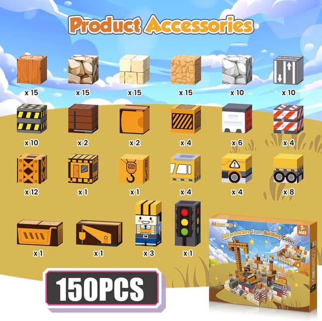 Thumbnail 4 de Akosuntoys Magnetic Blocks Set 150 PCS